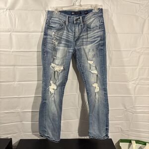 BKE Jake Straight Jeans Men’s 30x30 Light Blue Distressed & Ripped 5 Pocket